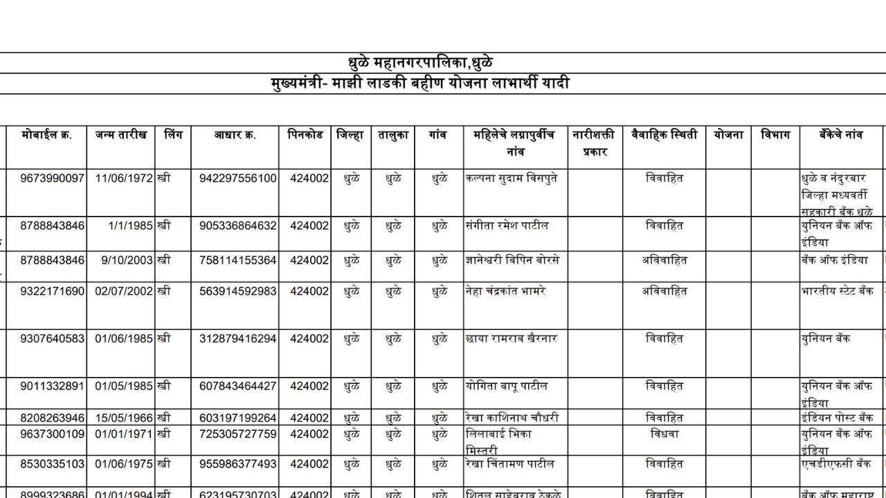 माझी लाडकी बहिन योजना